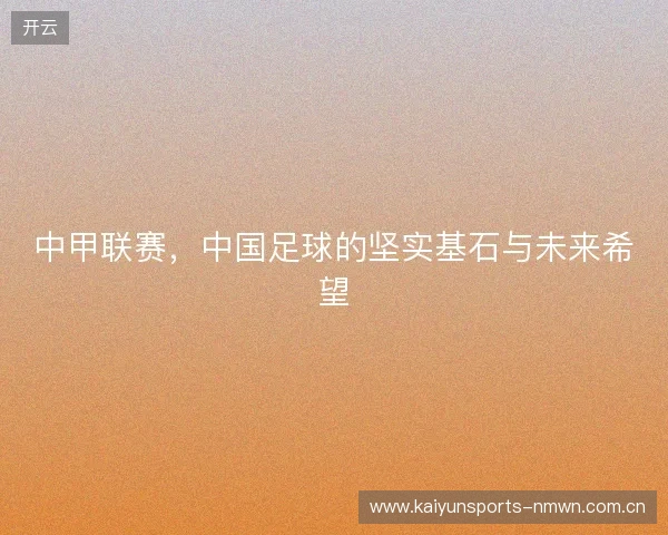 中甲联赛，中国足球的坚实基石与未来希望
